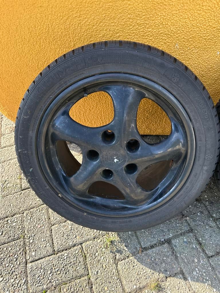 Porsche Velgen 17 inch met Zomerbanden, Ophalen, Gebruikt, 255 mm, Velg(en)