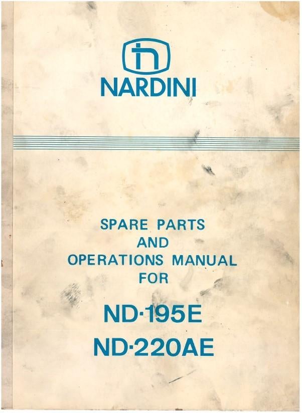 Handleiding Nardini ND195E - 220 AE draaibank  (user manual), Doe-het-zelf en Verbouw, Draaibanken, Gebruikt, Metaaldraaibank