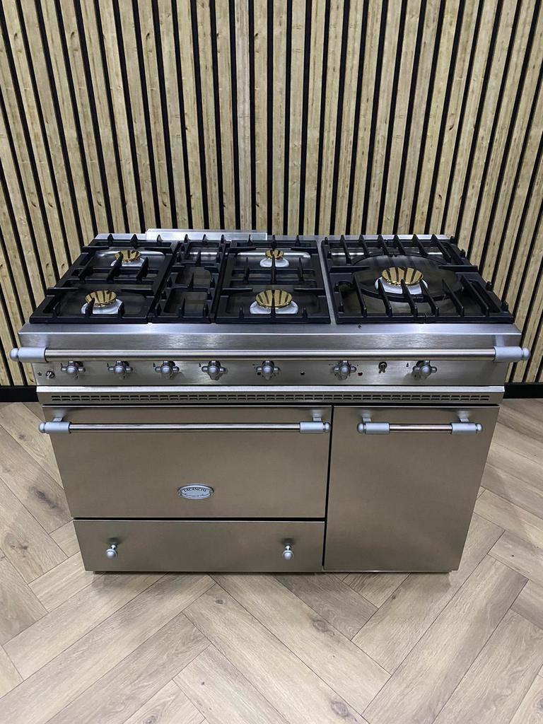 Luxe Lacanche Inox 110cm Gasoven + Warmhoudkast, 60 cm of meer, Ophalen of Verzenden, Gas, Vrijstaand