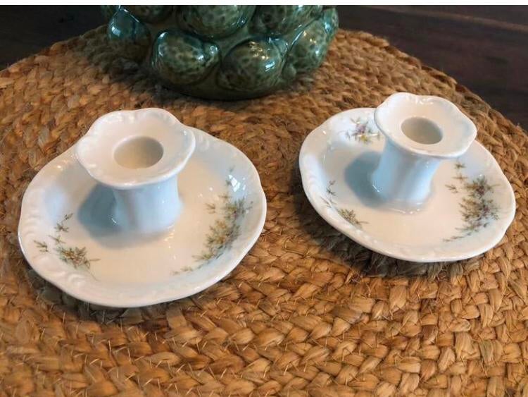 💝 Vintage ROSENTHAL MONBIJOU CATHERINE wit groen kandelaar, Antiek en Kunst, Antiek | Servies los, Ophalen of Verzenden