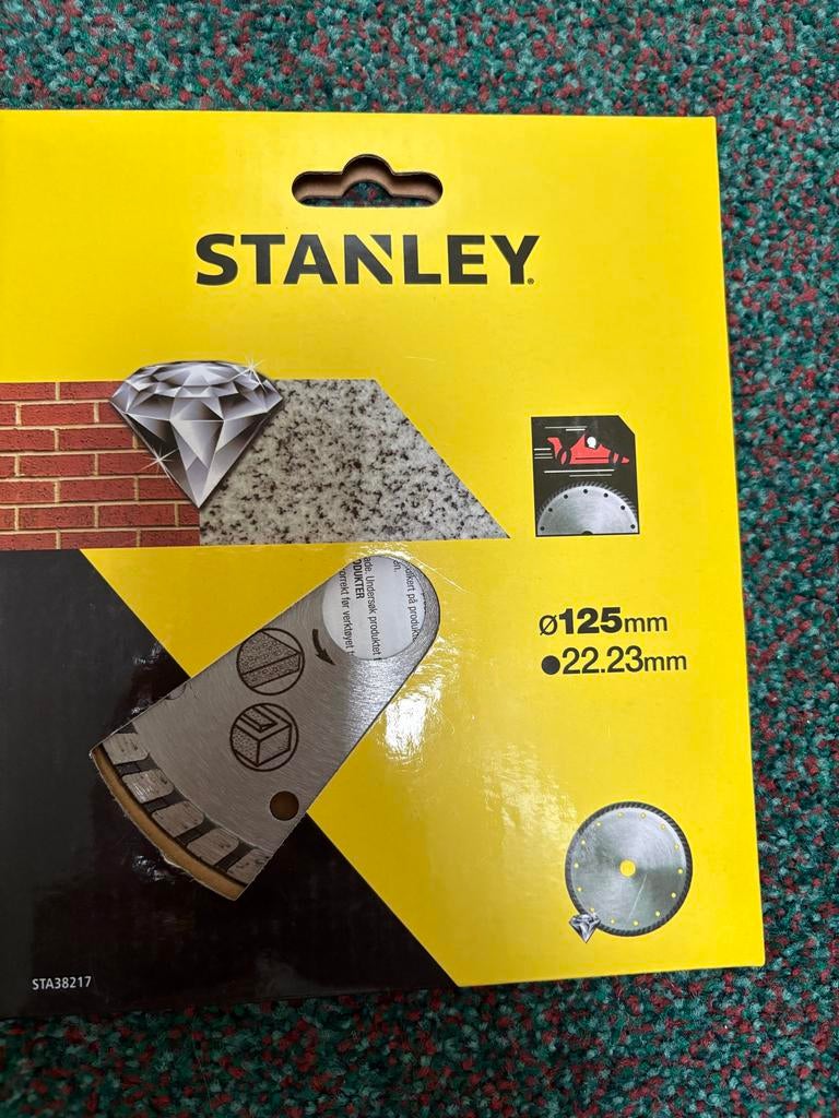Stanley Diamantschijf 125mm - Nieuw, Doe-het-zelf en Verbouw, Gereedschap | Zaagmachines, Ophalen of Verzenden, Nieuw, Cirkelzaag