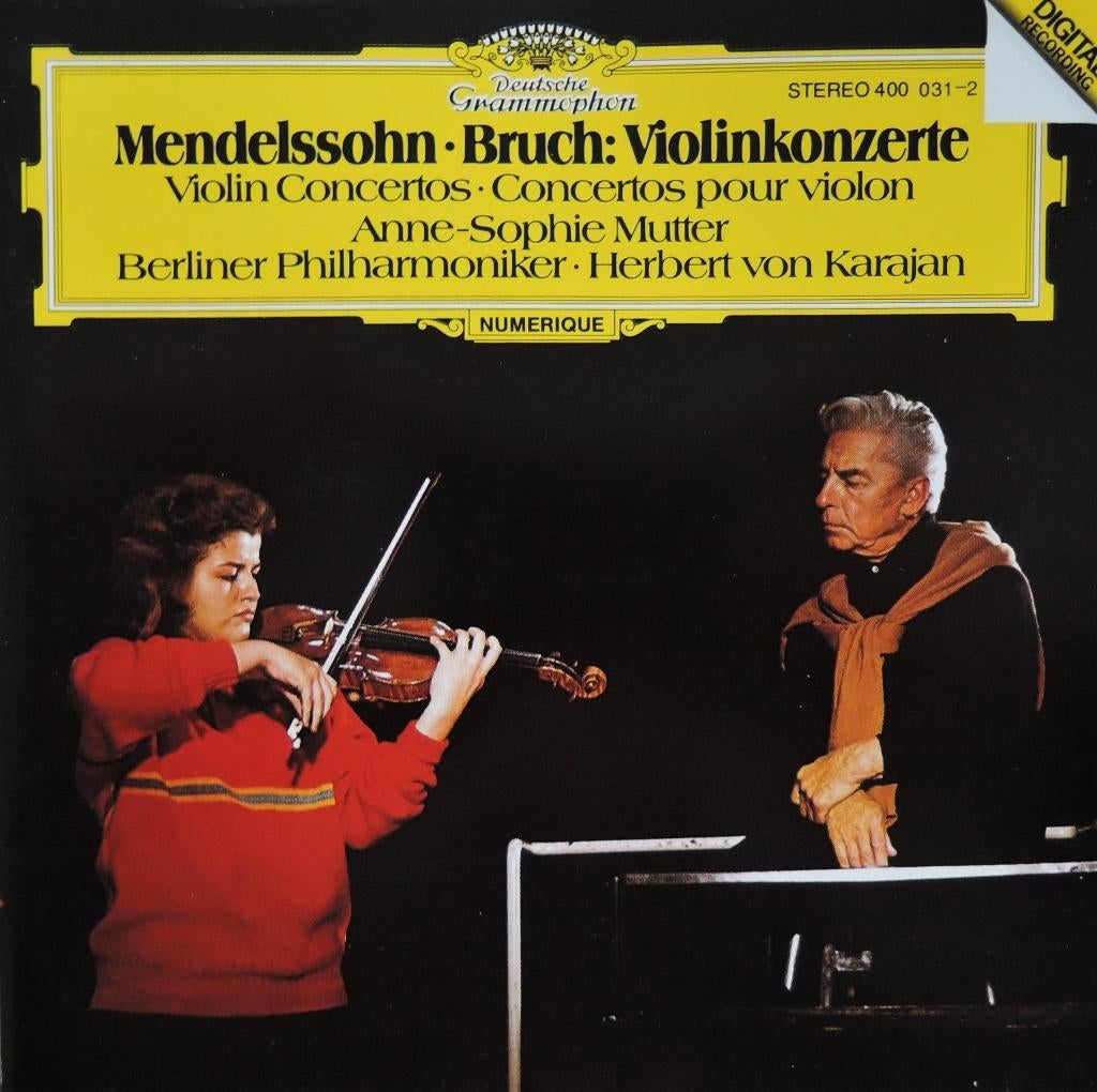Vioolconcerten Bruch & Mendelssohn - Mutter / Karajan - DDD, Ophalen of Verzenden, Romantiek, Zo goed als nieuw, Orkest of Ballet