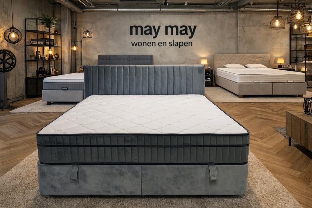 Boxspring/Baza met opbergruimte 160cm Direct/leverbaar E7323, Huis en Inrichting, #Boxspring#Opbergbox#opbergruimte#Bazabox#160#Grijs