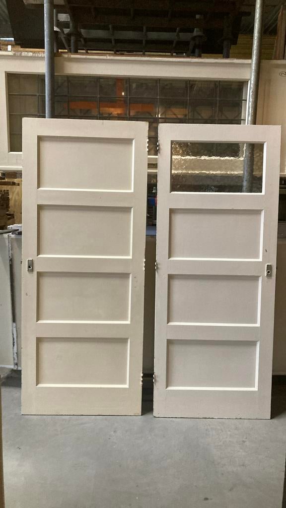 Paneeldeuren | 1/2/3/4 vakken | jaren 30 | antieke | glas |, Ophalen, 80 tot 100 cm, Binnendeur, 200 tot 215 cm