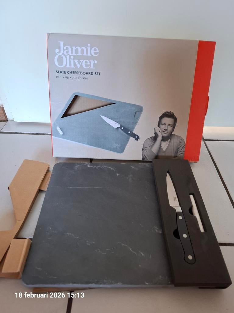 NIEUW! Jamie Oliver Slate Cheeseboard Set (kaasplankset), Ophalen, Nieuw
