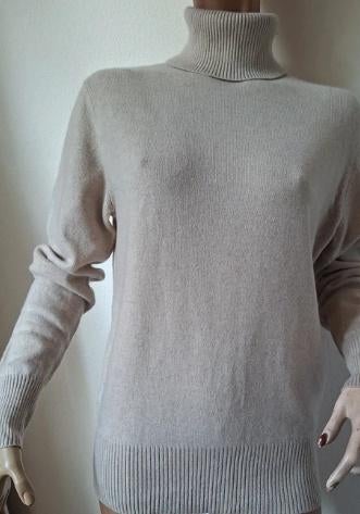 Cashmere coltrui beige L, Ophalen of Verzenden, Zo goed als nieuw, Maat 42/44 (L), Beige