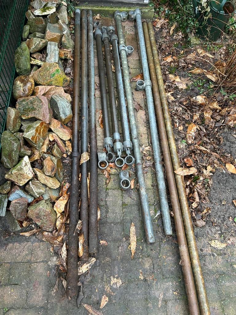 Steigerbuizen en koppelingen 48 mm, Doe-het-zelf en Verbouw, Metalen, Ophalen, Gebruikt, IJzer