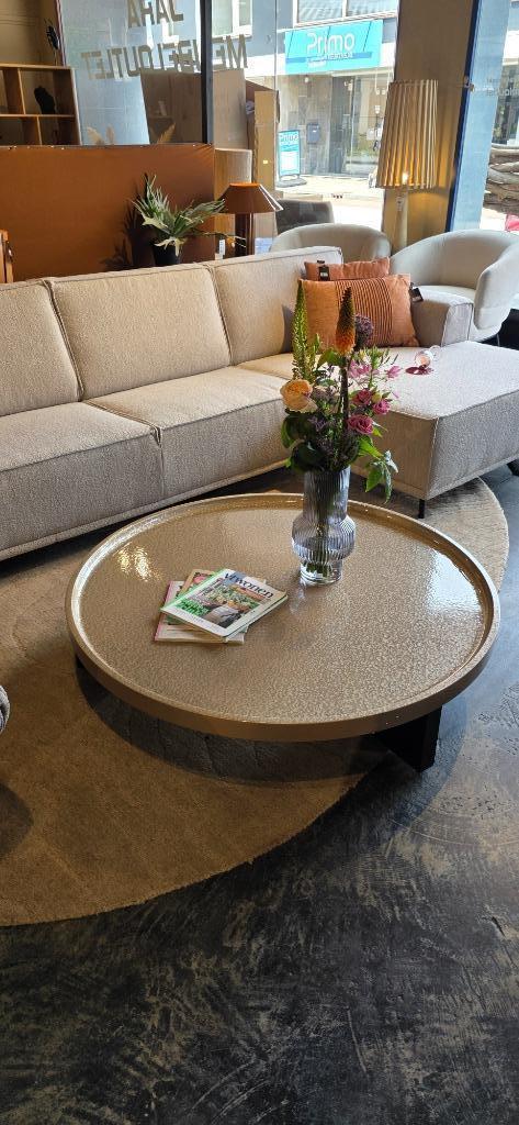 Ronde Salontafel 120cm – Beige - Showmodel!, Huis en Inrichting, Tafels | Salontafels, Ophalen, JaRa, Bornsestraat 31, 100 tot 150 cm