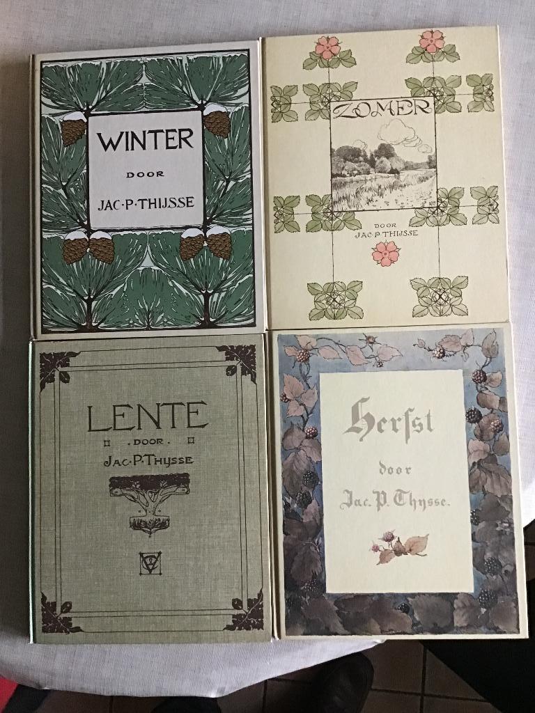 4 jaargetijden Verkade plaatjesalbums van Jac.P.Thijsse, Boeken, Ophalen of Verzenden, Zo goed als nieuw, Plaatjesalbum