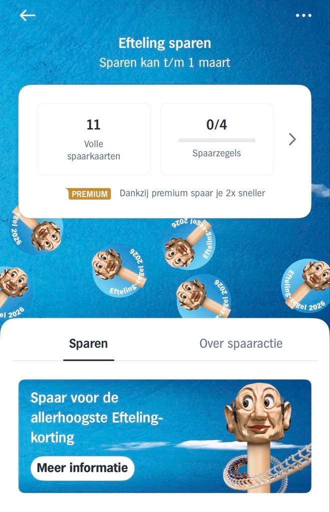 Efteling ah spaarzegels en spaarboekjes (nog 11. Beschikbaar, Eén persoon, Kortingsbon, Pretpark