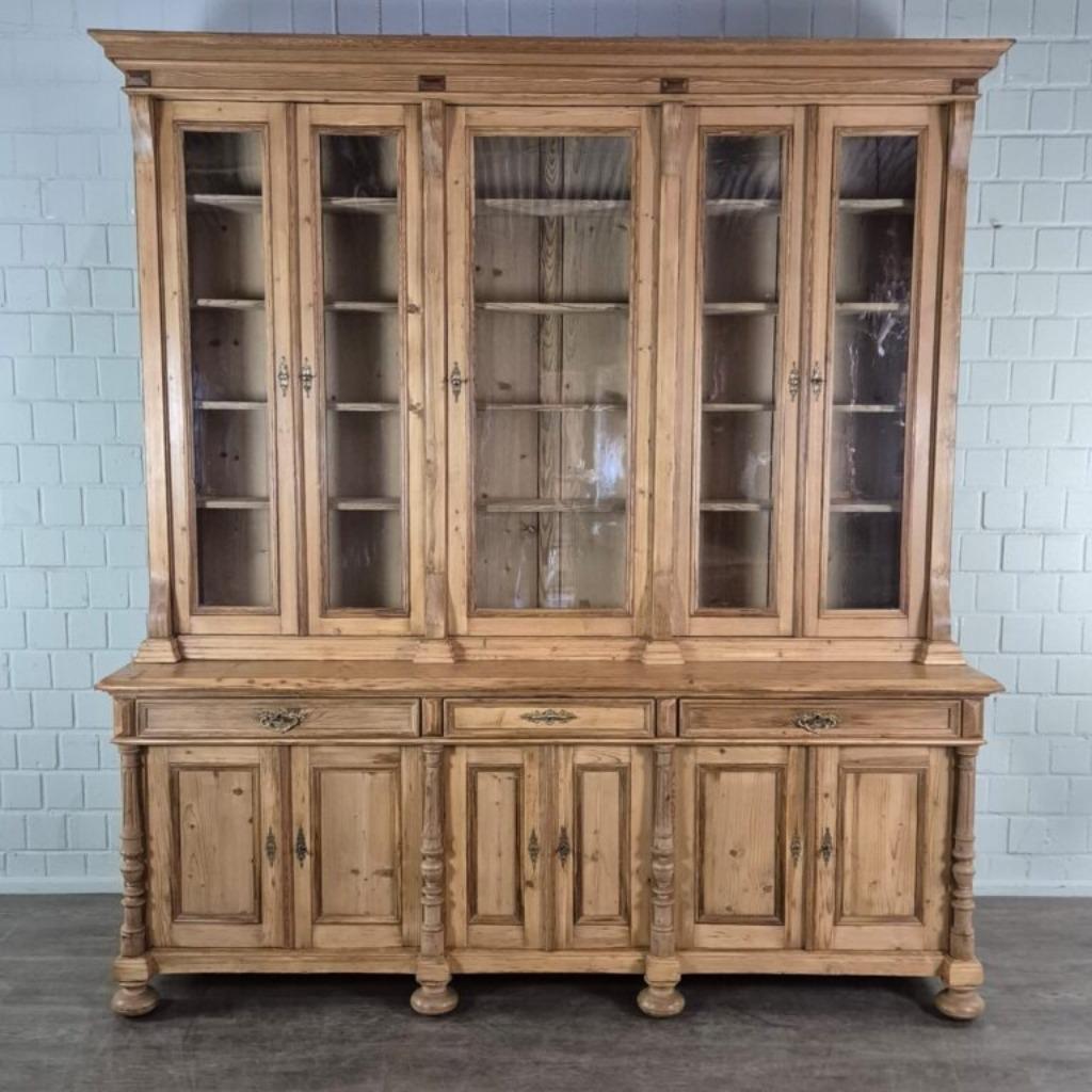 25362 Vitrine Boekenkast 2,52 m Mahonie, Huis en Inrichting, Kasten | Boekenkasten, Zo goed als nieuw, 200 cm of meer, 25 tot 50 cm