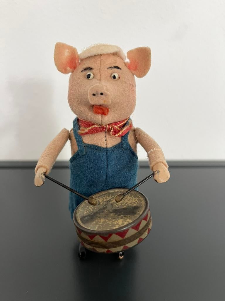 Schuco varken met trommel, Antiek en Kunst, Ophalen of Verzenden