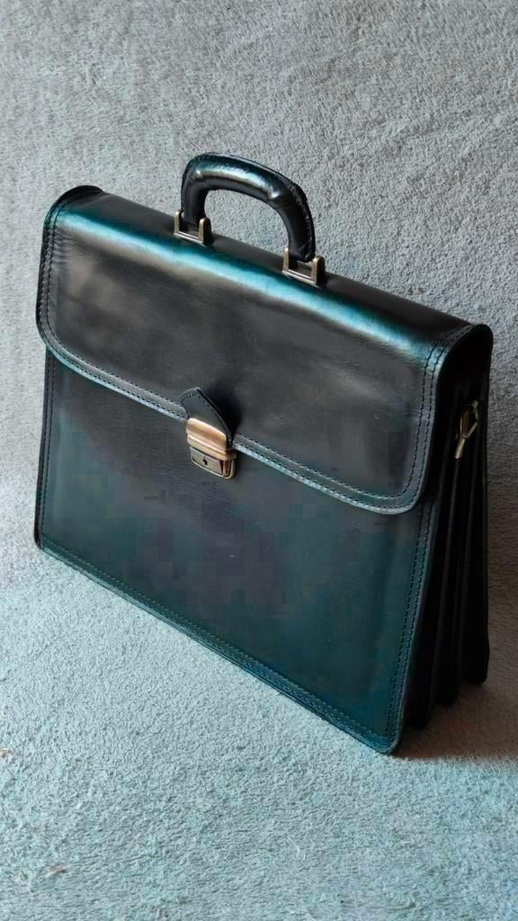 TOPSTAAT Leren aktetas, schooltas, laptoptas 40x30cm, Computers en Software, Laptoptassen, Ophalen of Verzenden, Zo goed als nieuw