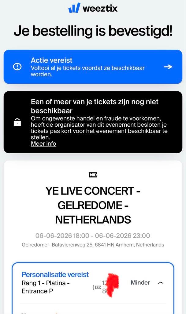 YE Kanye West 2 x LIVE CONCERT – GELREDOME (06-06-2026), Tickets en Kaartjes, Concerten | Pop, Twee personen, Juni