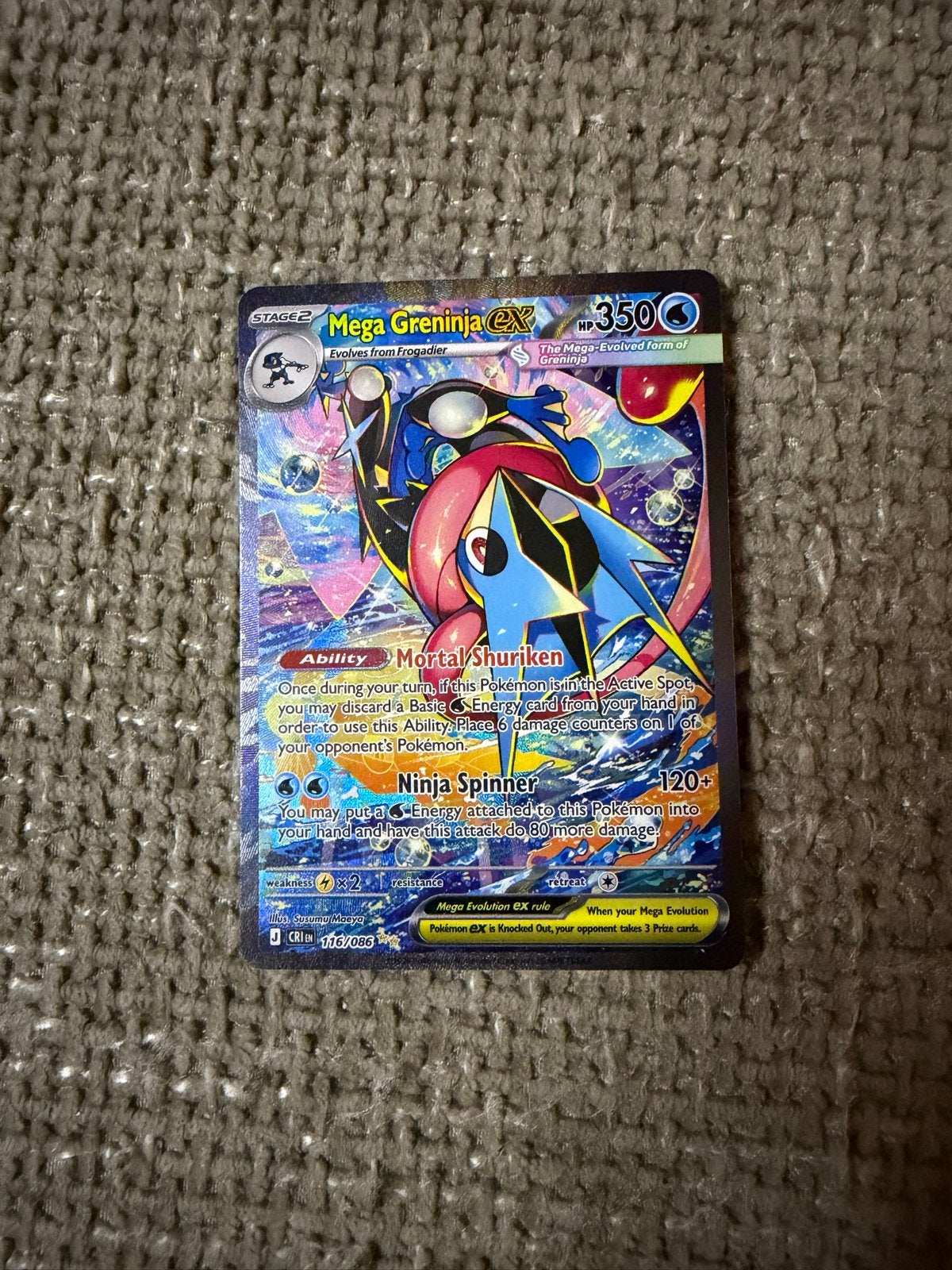 Mega Greninja EX - 116/086, Ophalen of Verzenden, Zo goed als nieuw, Losse kaart
