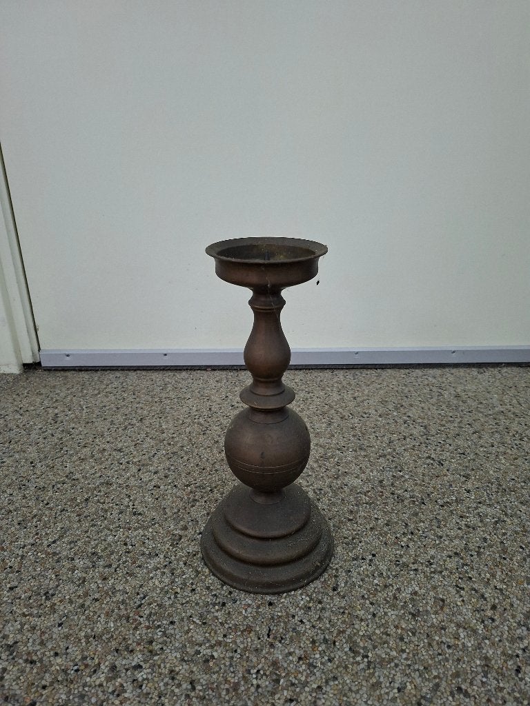 Antieke koperen kandelaar, Antiek en Kunst, Ophalen, Koper of Brons