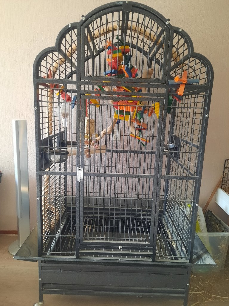 Papegaaienkooi Emma Strong, antraciet, Dieren en Toebehoren, Ophalen, Zo goed als nieuw, Metaal, Vogelkooi