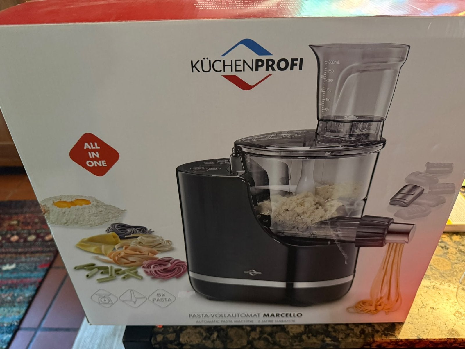 Küchenprofi Marcello automatische Pastamaschine 200w, Witgoed en Apparatuur, 4 liter of meer, Ophalen of Verzenden, Zo goed als nieuw