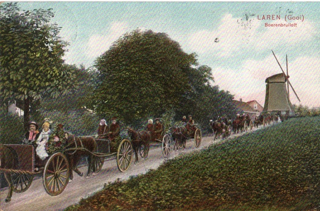 Laren, Rijtuigen voor de Boerenbruiloft. 7497, Verzamelen, Ophalen of Verzenden, Voor 1920, Gelopen, Noord-Holland