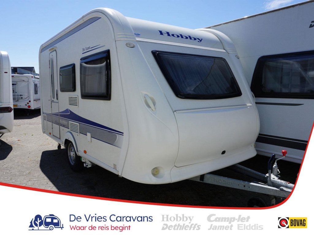 Hobby De Luxe 400 SF Voortent, mover!!, Caravans en Kamperen, Caravans, Hobby, Bedrijf, Treinzit, 750 - 1000 kg