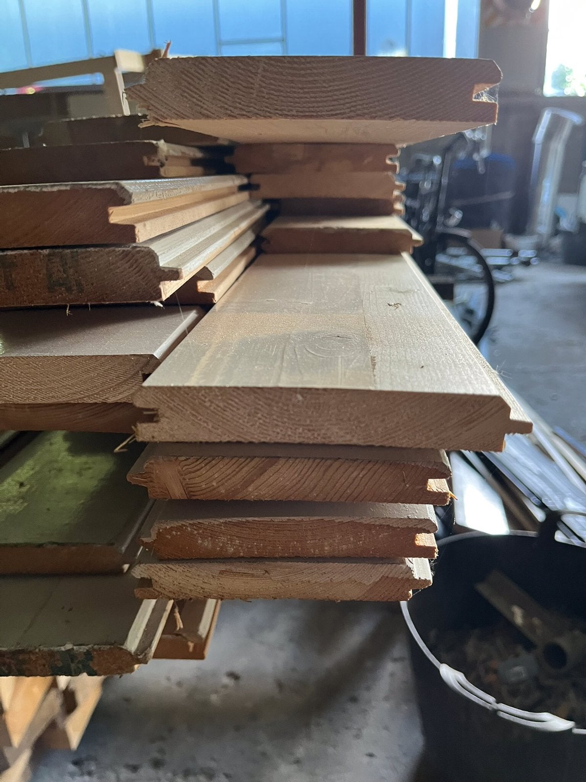Vuren Vellingdelen 18x115, wit gelakt en gebruikt, Doe-het-zelf en Verbouw, Hout en Planken, Ophalen, Gebruikt, Minder dan 25 mm