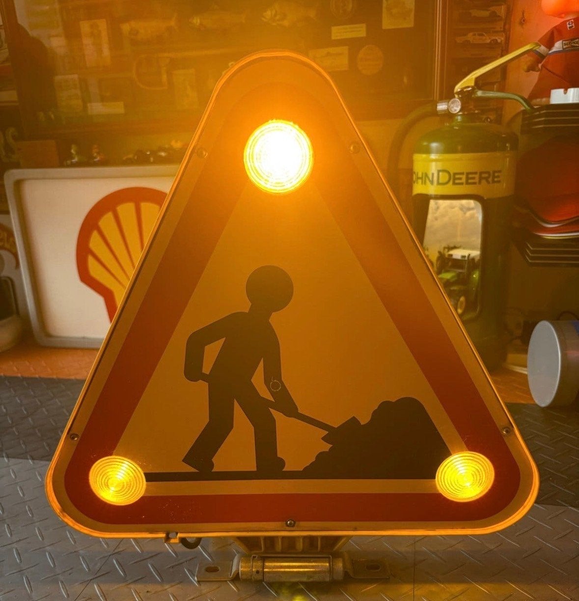 Unieke Franse SESAN knipperende wegwerkzaamheden lamp, Verzenden, Lichtbak of (neon) lamp