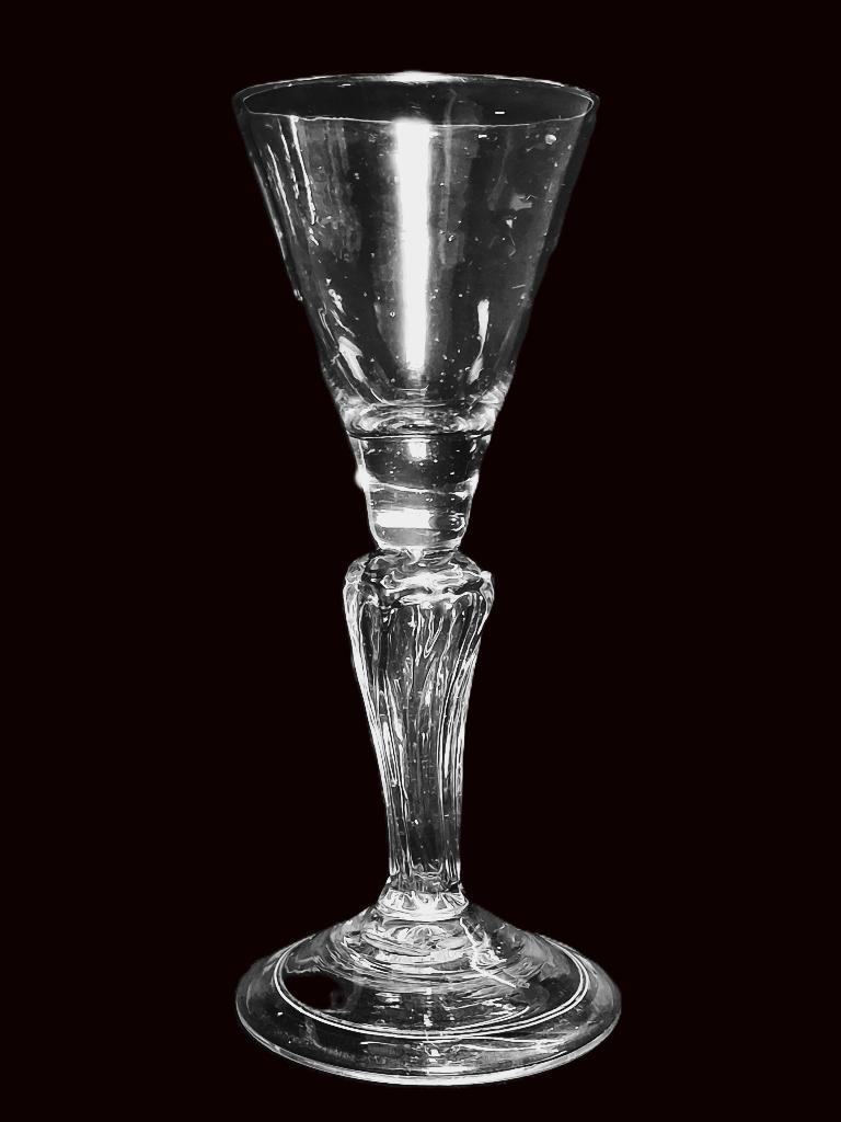 8 Kantige Pedestal Gin Glas c1725, Antiek en Kunst, Ophalen of Verzenden