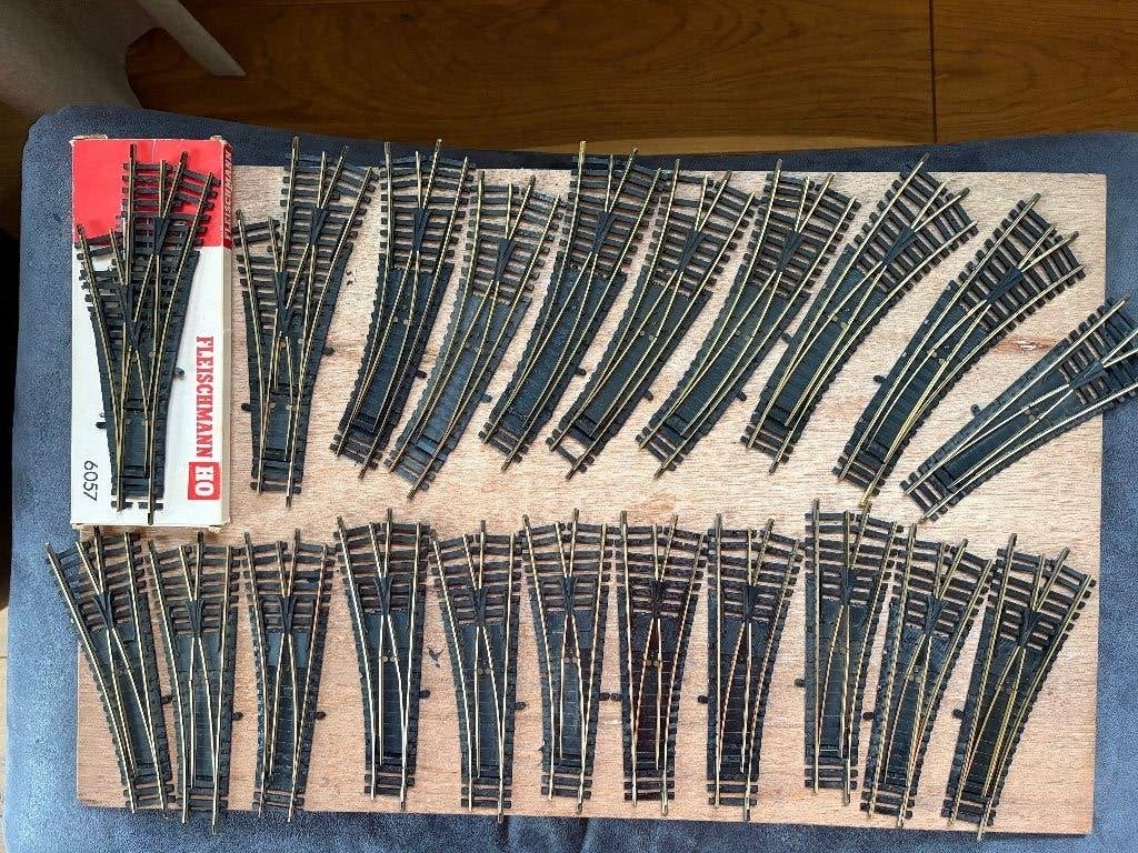 Diverse Fleischmann H0 wissels uit de 6000 serie., Hobby en Vrije tijd, Gebruikt, Gelijkstroom, Fleischmann, Rails