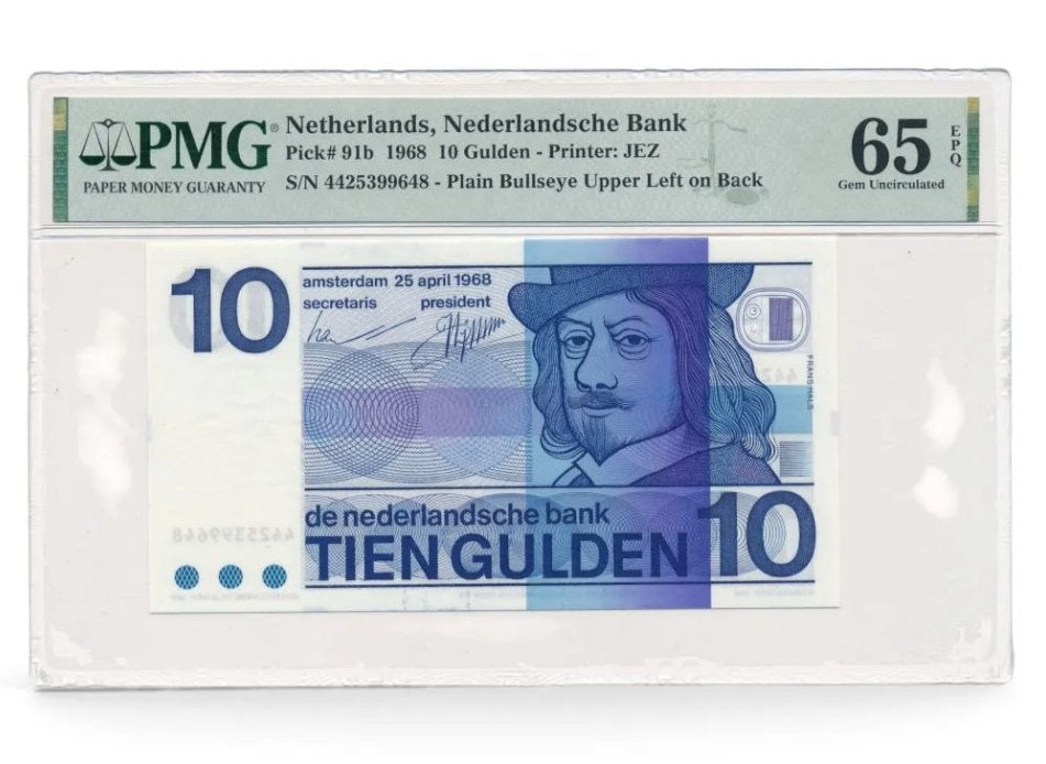 Nederland 10 Gulden 1968 Frans Hals PMG65 EPQ, Postzegels en Munten, Ophalen of Verzenden, 10 gulden, Los biljet
