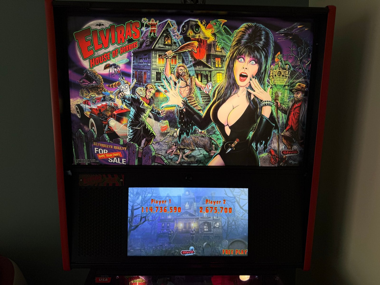 Elvira's House of Horrors Premium Edition Flipperkast, Verzamelen, Ophalen, Elektronisch, Stern, Zo goed als nieuw