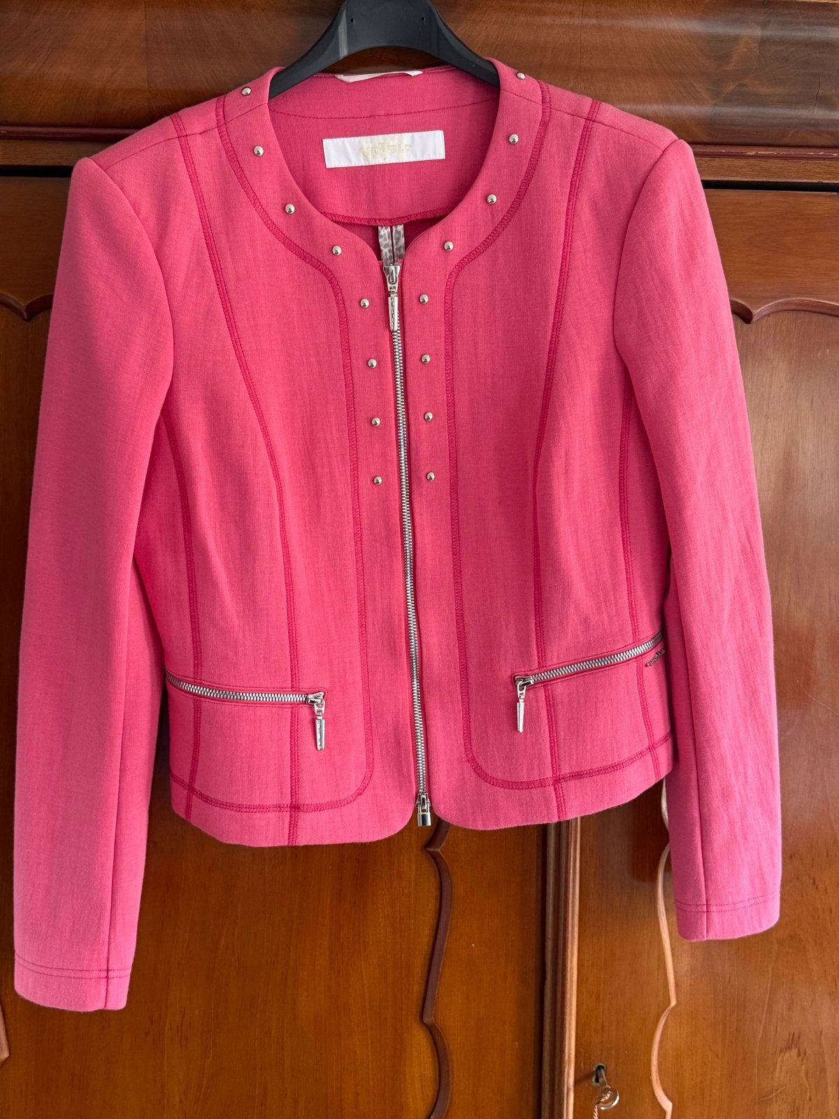 Airfield roze jasje met ritsen en studs, Ophalen of Verzenden, Zo goed als nieuw, Maat 38/40 (M), Roze