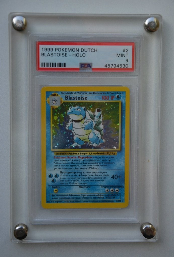 Blastoise Holo Base Set Dutch PSA 9, Ophalen of Verzenden, Gebruikt, Losse kaart, Foil