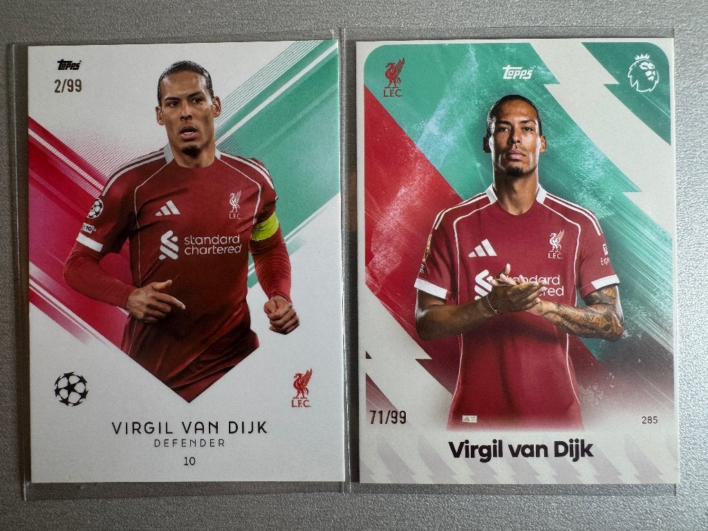 2x Virgil van Dijk Topps /99, Verzenden, Zo goed als nieuw, Plaatje