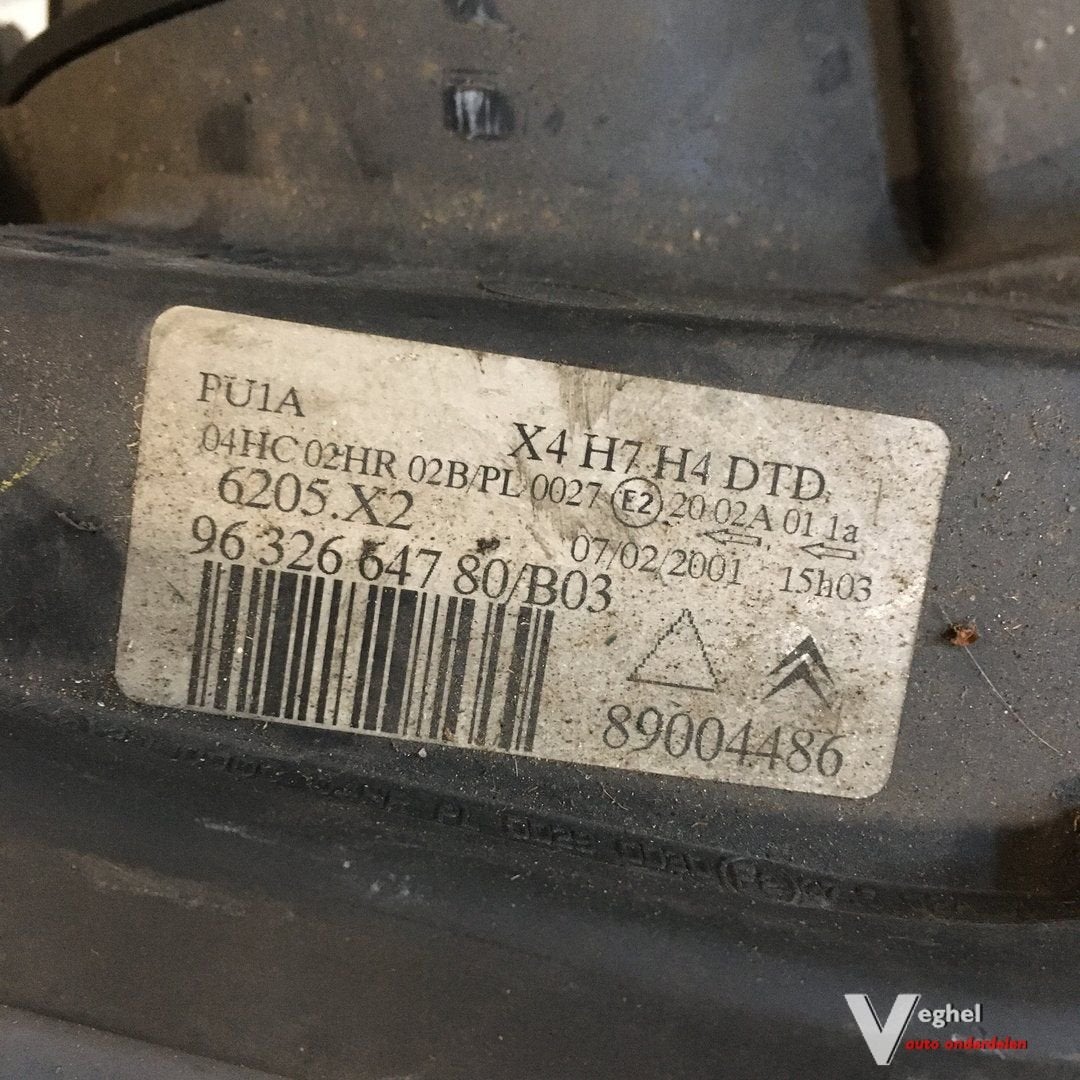Citroen C5 2001 Koplamp Rechtsvoor, Gebruikt, -, -, Ophalen of Verzenden