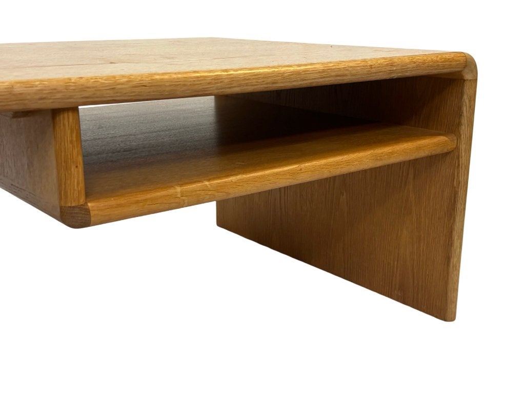 Vintage minimalistische eikenhouten salontafel 80's design, Gebruikt, 100 tot 150 cm, Vintage salontafel, 50 tot 100 cm
