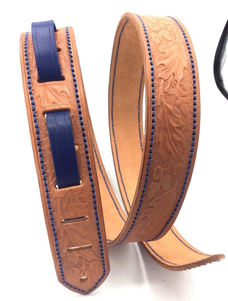 Gitaarband Lederen GB006 Guitarstrap eikels, Verzenden, Nieuw, Akoestische gitaar