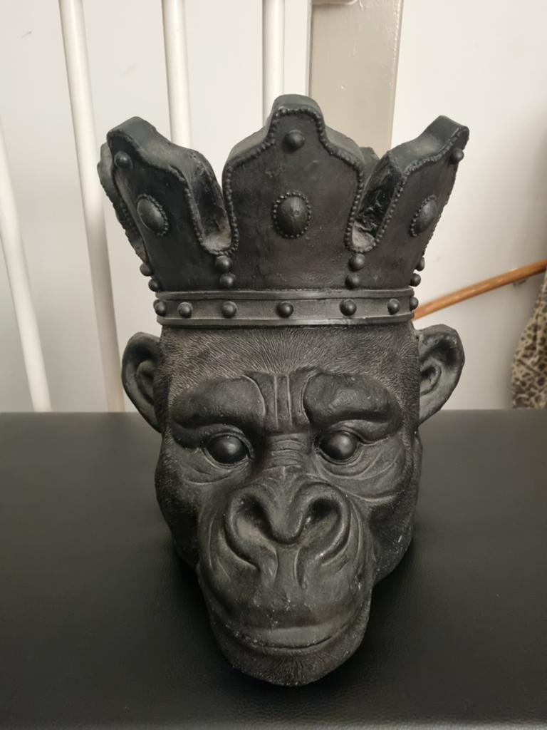 Te koop gorilla vaas, Huis en Inrichting, Woonaccessoires | Vazen, Ophalen, Overige materialen, Zwart, Zo goed als nieuw