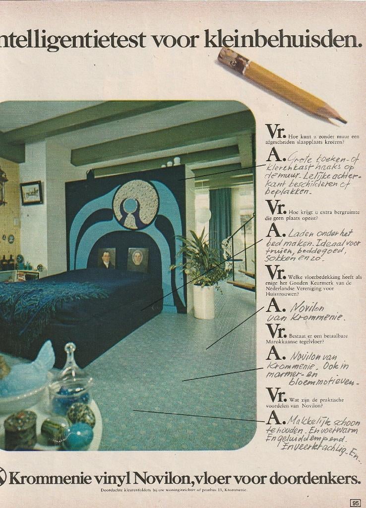 Retro reclame 1971 Krommenie Novilon intelligentietest, Verzenden, Overige typen