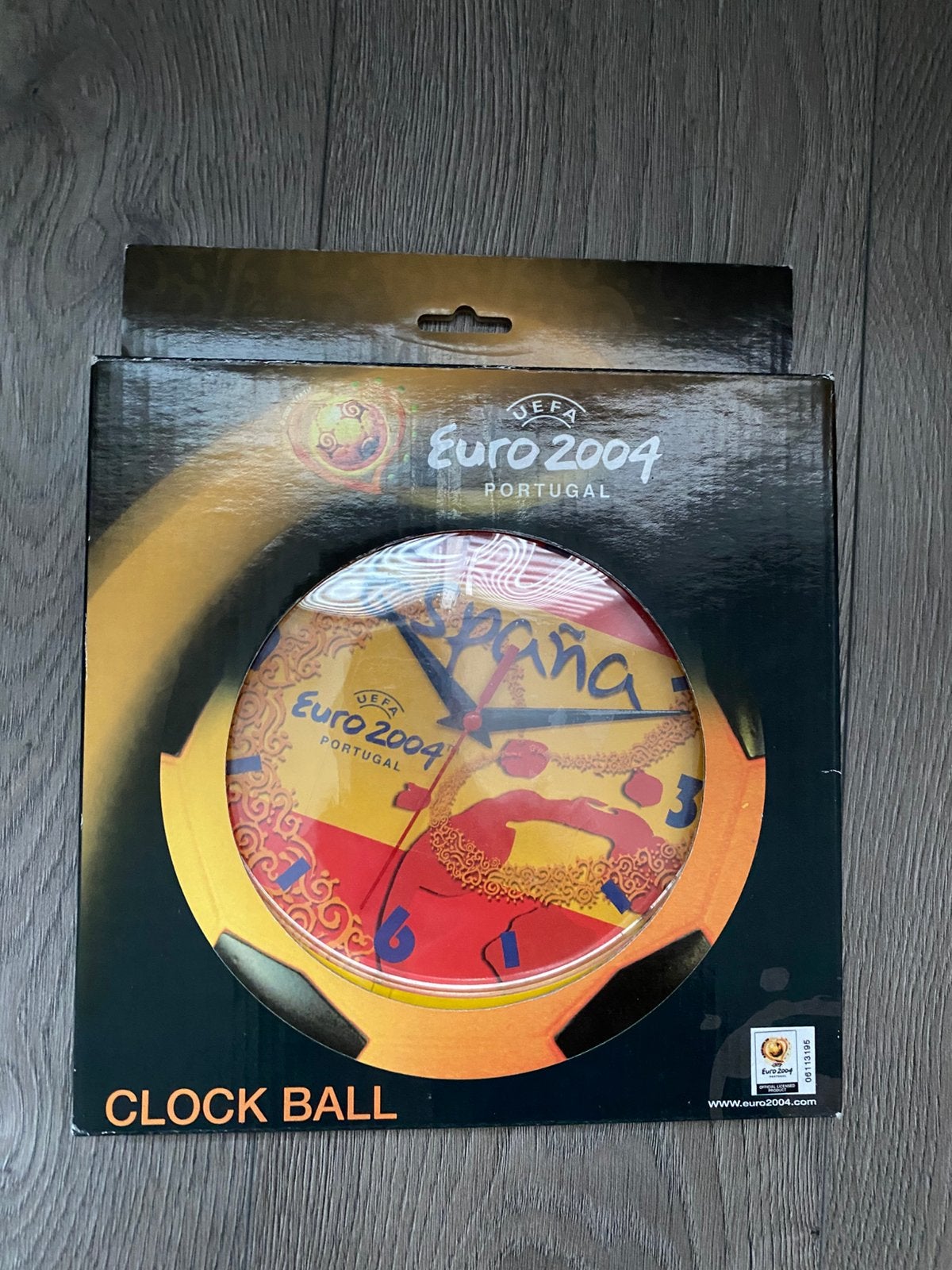 Zeer zeldzaam! Officieel UEFA EK 2004 Spanje Wandklok, Vintage, Analoog, Werkt op batterijen, Nieuw