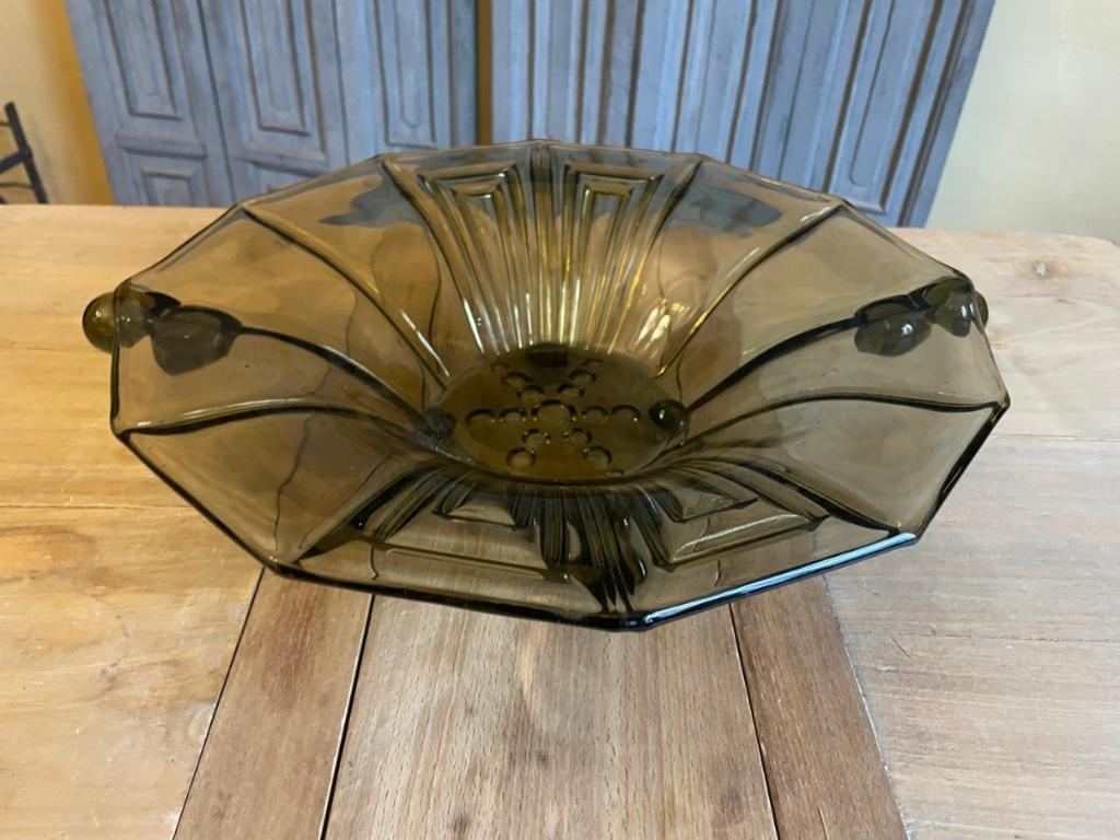 Gestileerde Schaal Fruitschaal art deco 1930 Frans mosgroen, Antiek en Kunst, Ophalen of Verzenden