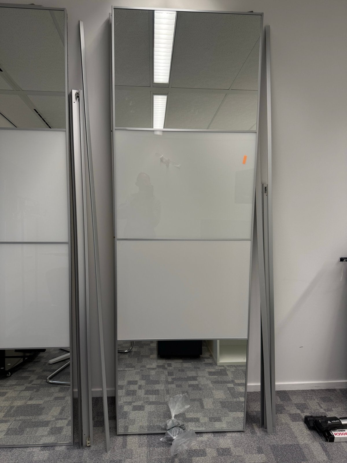 4 IKEA Pax schuifdeuren met melkglas en spiegel, Ophalen, Gebruikt, 200 cm of meer, Glas