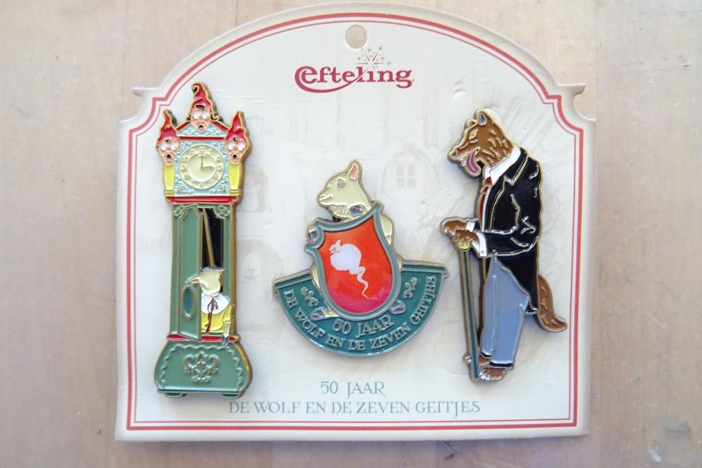 Efteling pin 50 jaar de wolf en de zeven geitjes (Nieuw), Ophalen of Verzenden, Nieuw, Button of Speldje