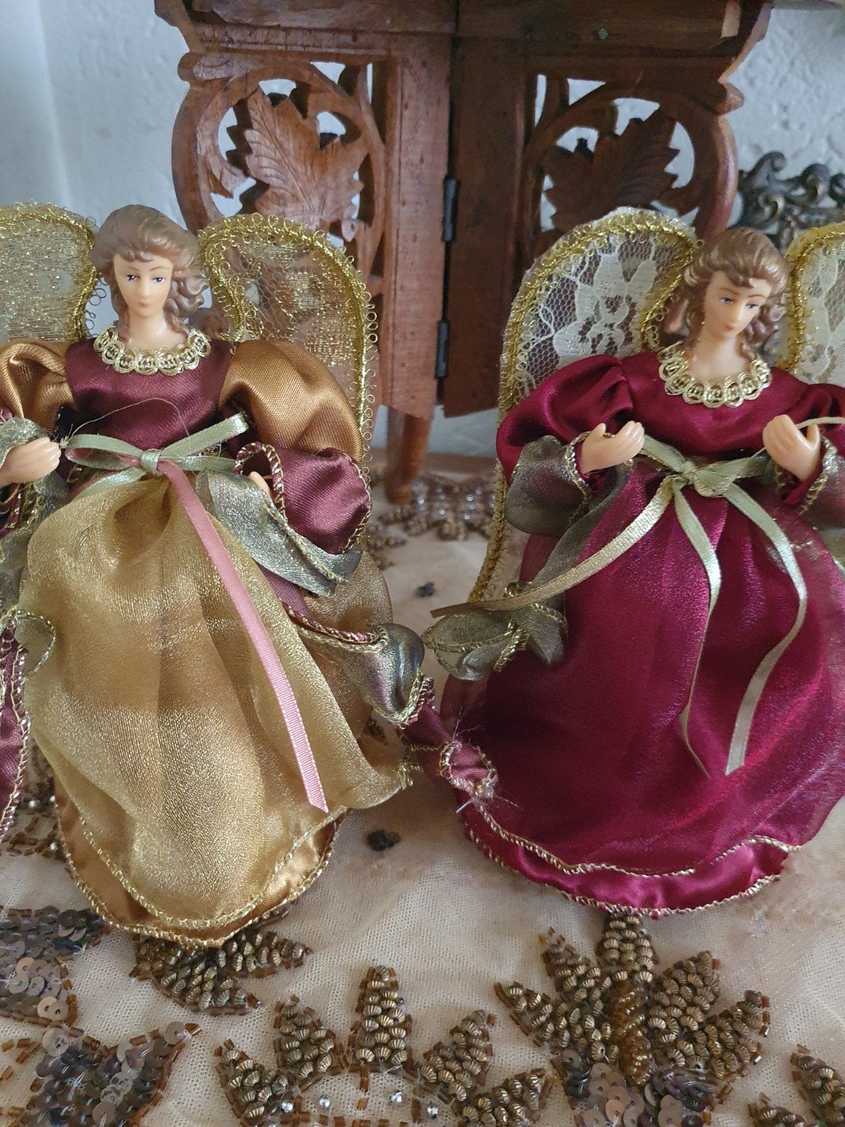 Twee leuke brocante kerst engelen, Diversen, Ophalen of Verzenden, Zo goed als nieuw