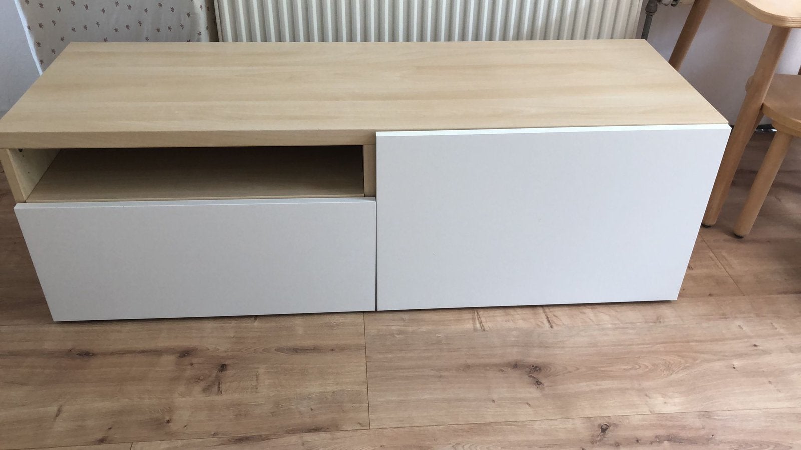 Meubel Ikea wit-licht hout look met opbergruimte, Ophalen, 100 tot 150 cm, Zo goed als nieuw, Minder dan 100 cm