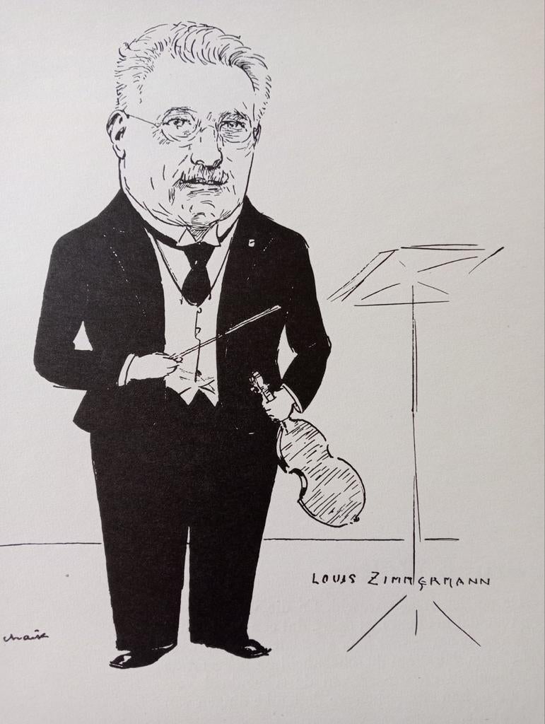 Louis Zimmermann litho 1937 violist, Antiek en Kunst, Ophalen of Verzenden