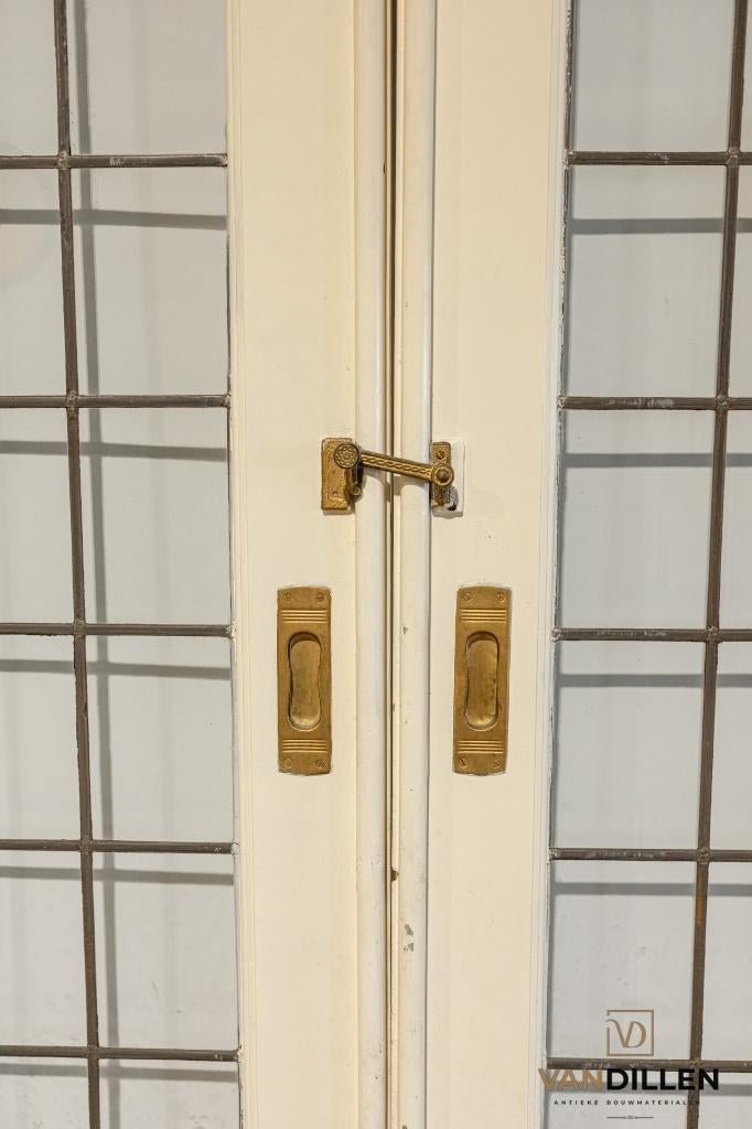 Antieke ensuite / schuifdeuren art deco glas in lood, 120 cm of meer, Binnendeur, Ophalen of Verzenden, Zo goed als nieuw