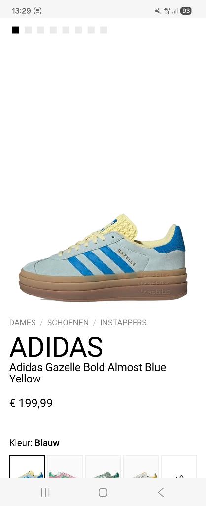 Als nieuw: Adidas Originals Gazelle Bold - maat 38, Ophalen of Verzenden, Blauw, Adidas, Sneakers of Gympen
