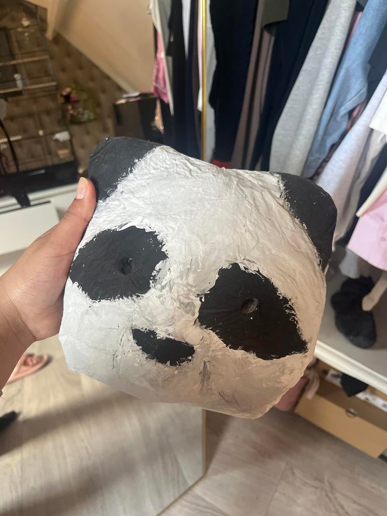 Papier-maché panda, Antiek en Kunst, Ophalen of Verzenden, Zoogdier, Wanddecoratie, Wit