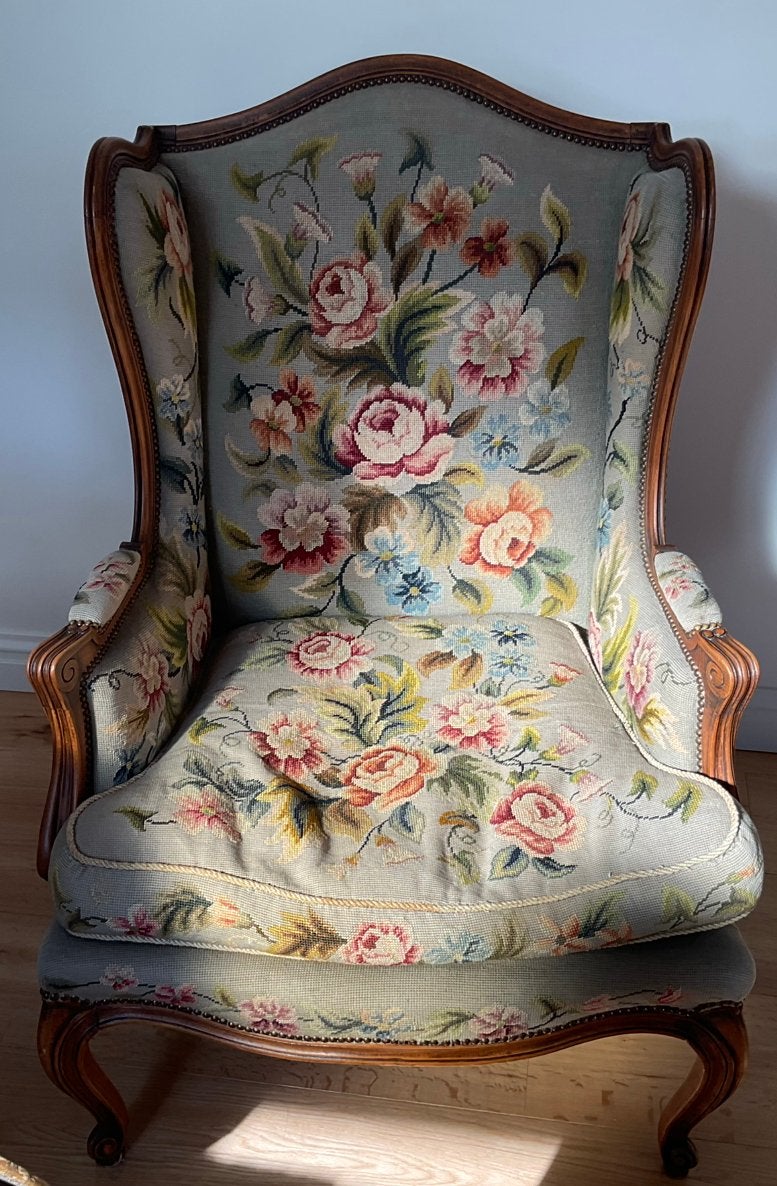 Geborduurde fauteuil, Antiek en Kunst, Ophalen