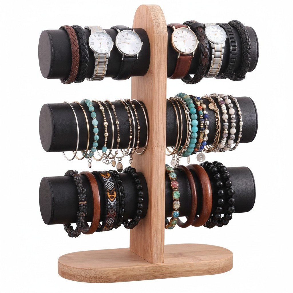 Armbanden en horloge houder hout - Sieradenrek, Verzenden, -, Nieuw, -